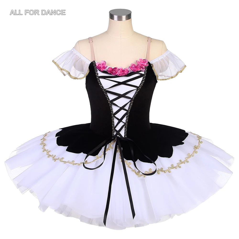 

22547 Classical Ballet Dance Tutu Black Velvet Bodice Puffy Tutus Leotard Dress Adult Girls Ballerina Dance Costumes