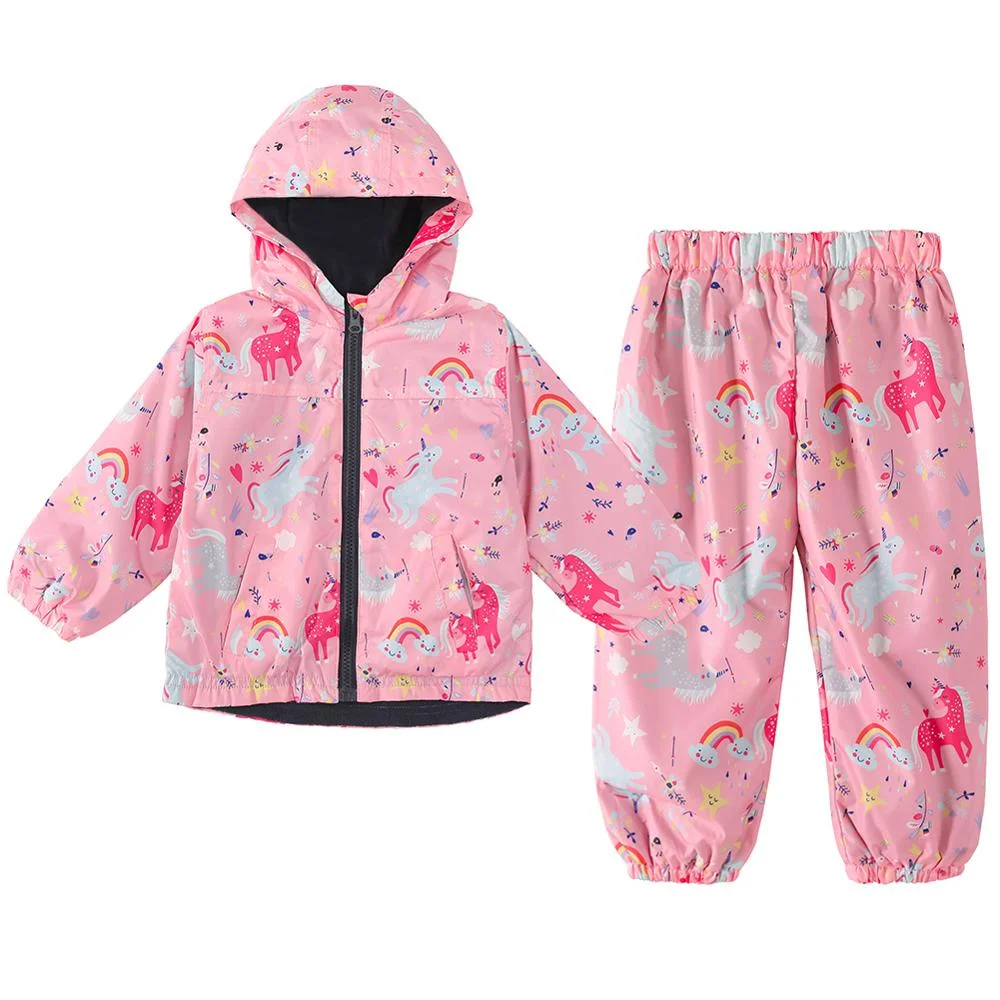 

Children Clothes Unicorn Raincoat Long Sleeve Coat+Pants 2pcs Sets Boy Girls Outfits Autumn Winter Waterproof Suit Kids Rainwear