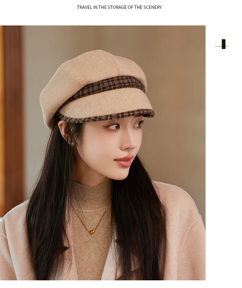 Cappello ottagonale in tweed caldo per uomini e donne da strillone invernale unisex per cappelli da detective maschili berretti piatti retrò chapeau_voghion.com