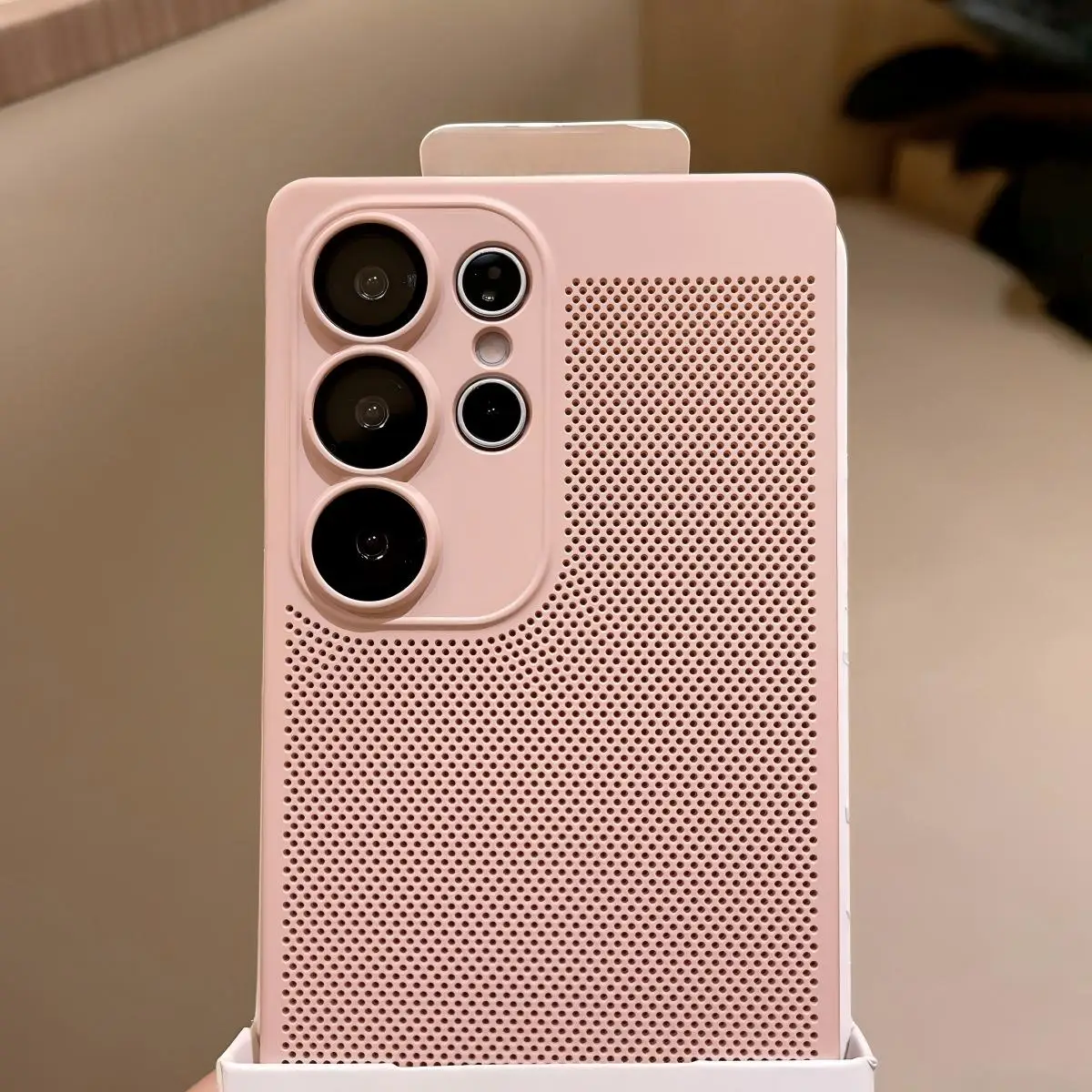 Enhanced Heat Dissipation Breathable Phone Case with Lens Protection and Solid Color