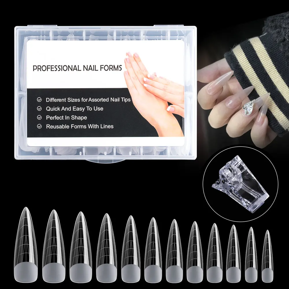 

TP Matte Nail Dual Forms Full Cover False Nails Quick Building Gel Mold Tips Fake Nail Shaping Extend Top Molds Accessories