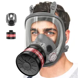 Premium Full Face Gas Mask with 40mm Activated Carbon Filter for Enhanced Safety Protection (2in1)