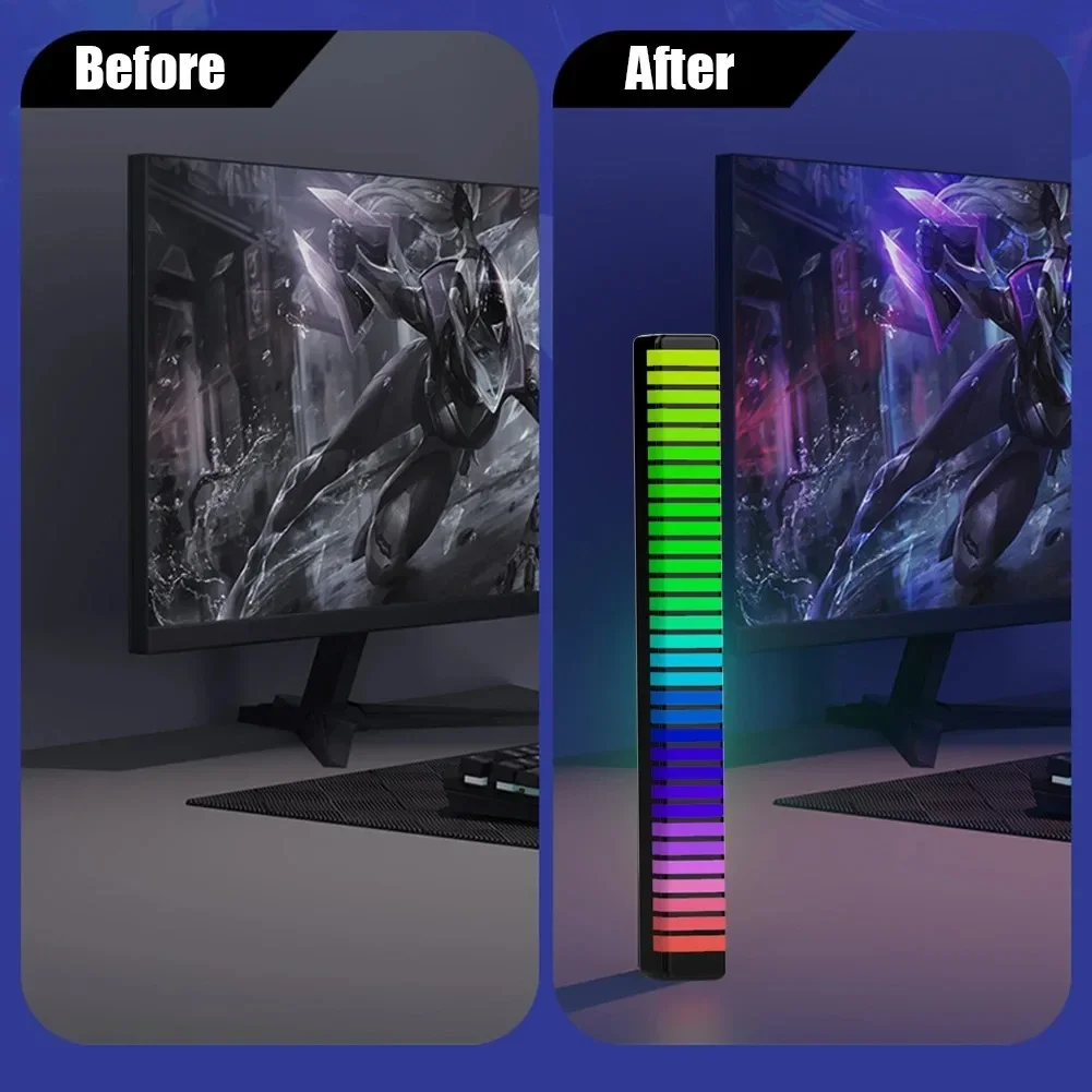 LED Rhythm Ambient Light Sound Control Light Smart APP Control Music Rhythm Gaming Desktop Decoration Creative Colorful
