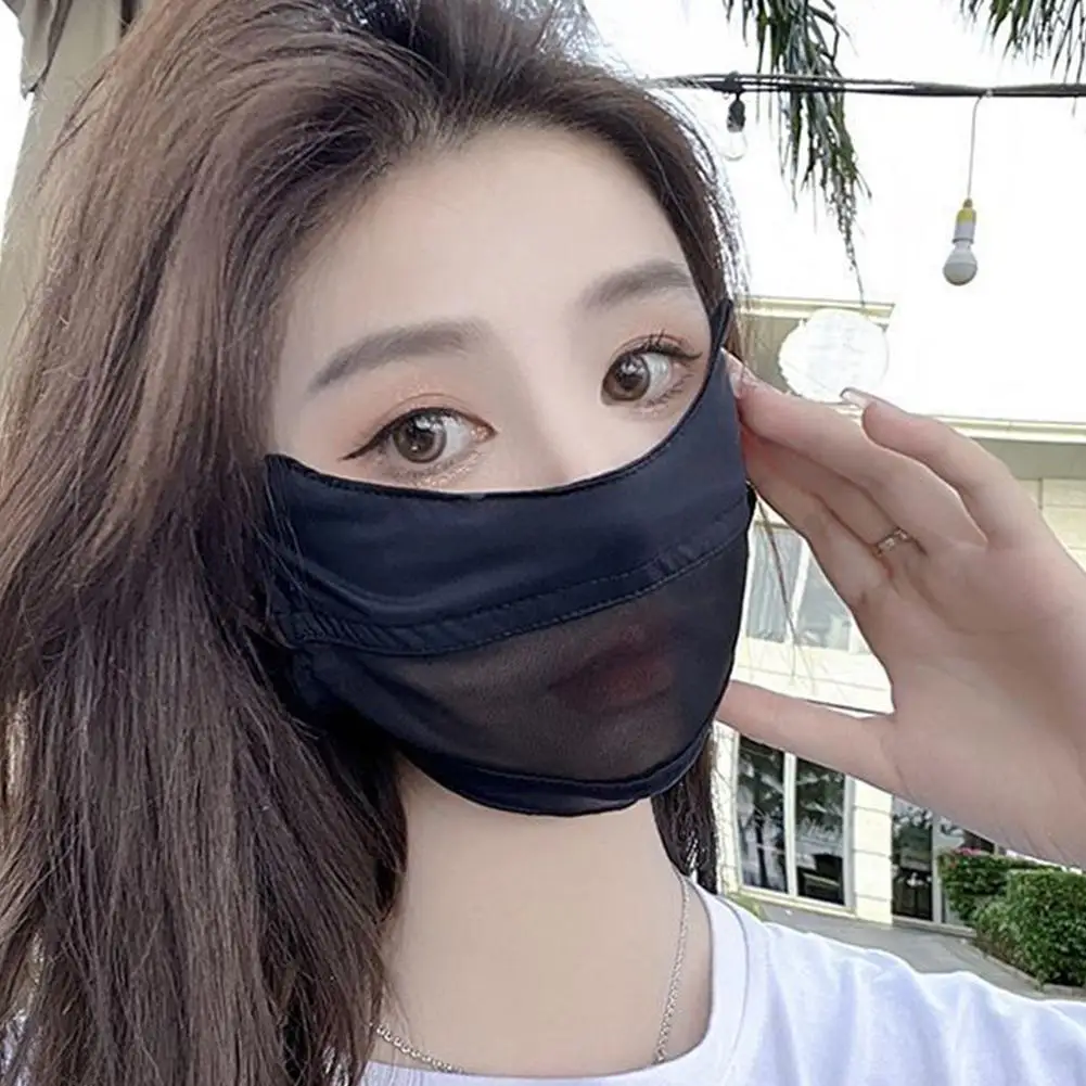 UV-Schutz-Gesichtsmaske für Damen, waschbar, für den Sommer, atmungsaktives Mesh-Patchwork-Gesichtsschutz-Gesichtsmaske für Golf, Sport, Radfahren, Wandern – Detail 14