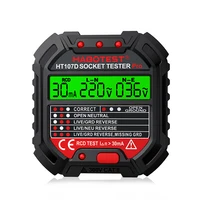 HT106 HT107 Socket Tester Pro Voltage Test Digital Outlet Socket Detect US/UK/EU Plug Ground Zero Line Plug Polarity Phase Check 1