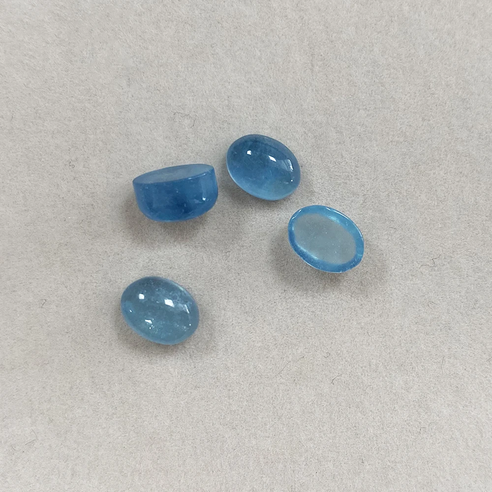 100% Natural Aquamarine Loose Stone Oval Cut 8X6mm 1.86ct for Ring Earring Necklace DIY Jewelry Making Accessories