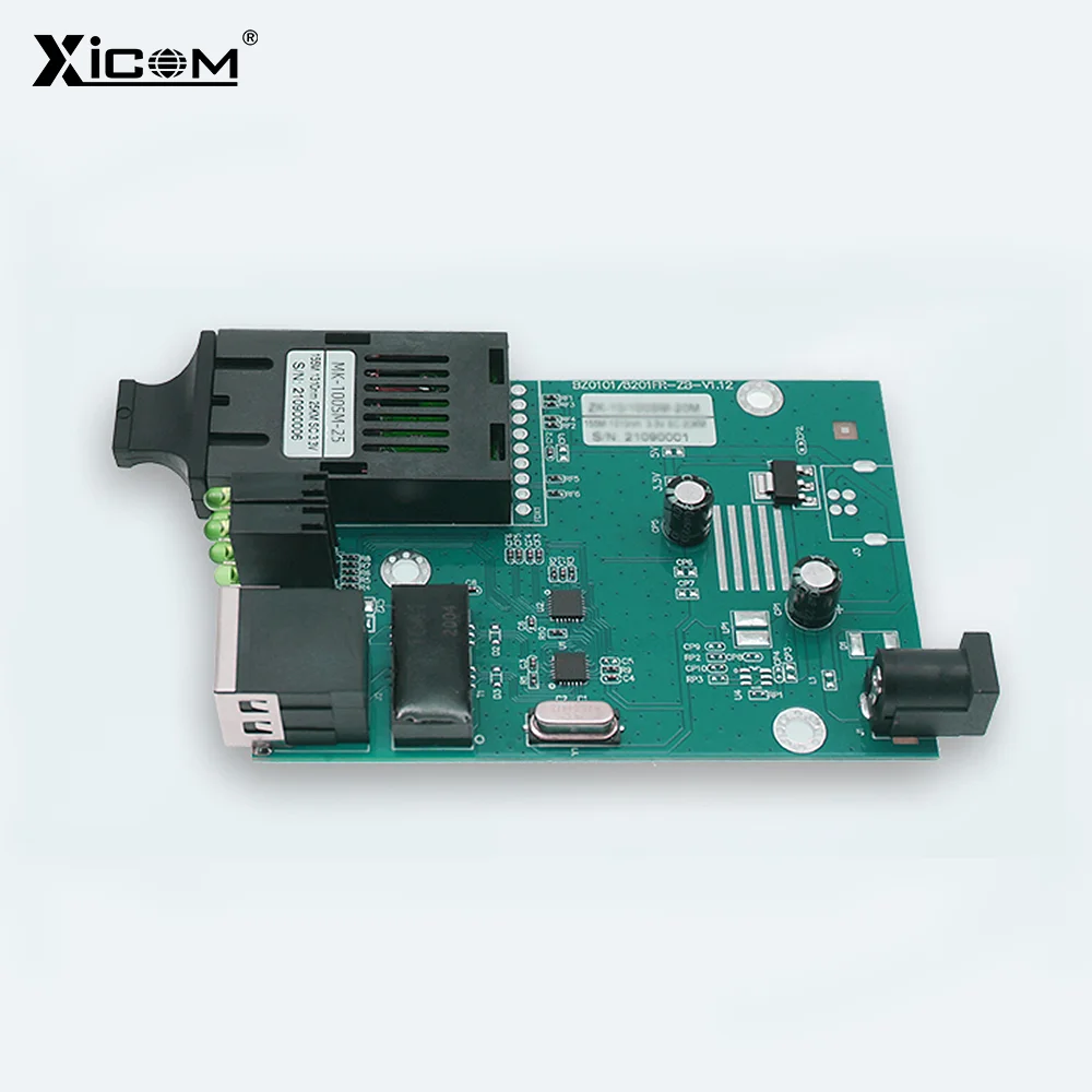 10/100M 25KM Duplex placa metro switch fibra PCBA Board Optical Fiber Media Converter Single Mode Fiber Transceiver 1310nm DC 5V