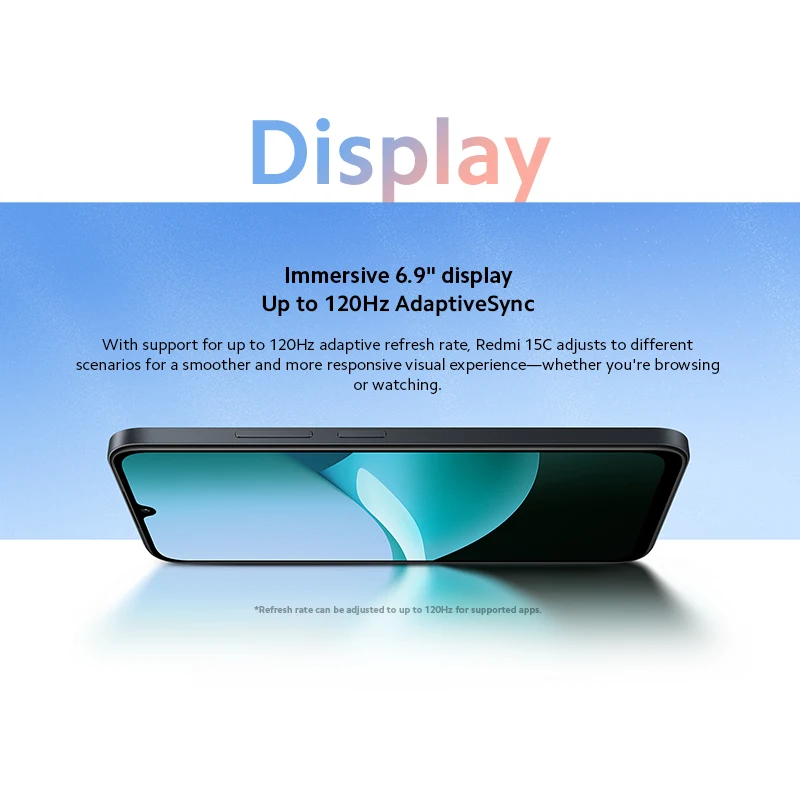 Xiaomi Redmi 15C Smartphone Global Version MediaTek Helio G81-Ultra 120Hz 6.9" Dot Drop display 33W charging