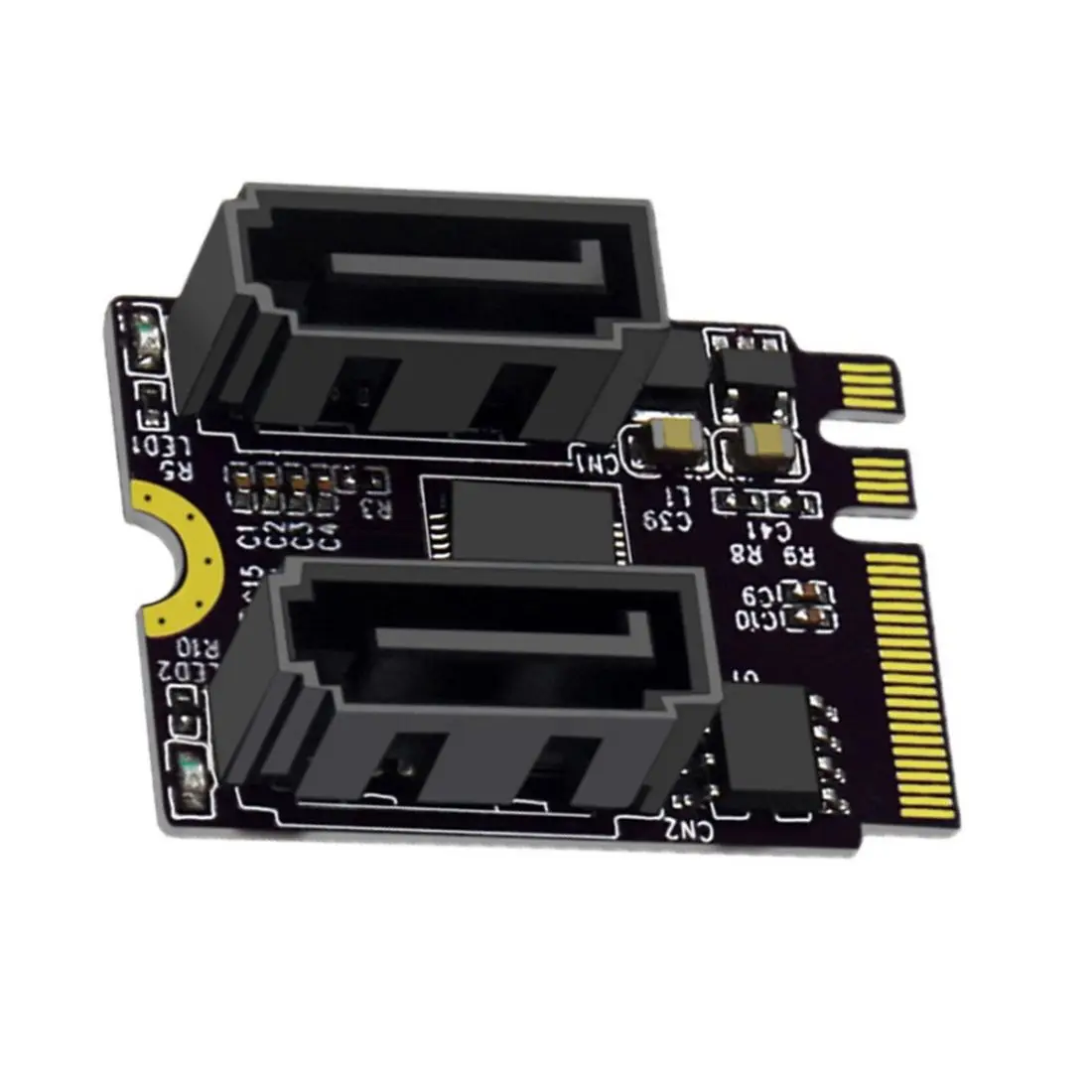 Адаптер NGFF Key A + E PCI Express на SATA 3 0 с двумя портами карта преобразователя JMB582 |