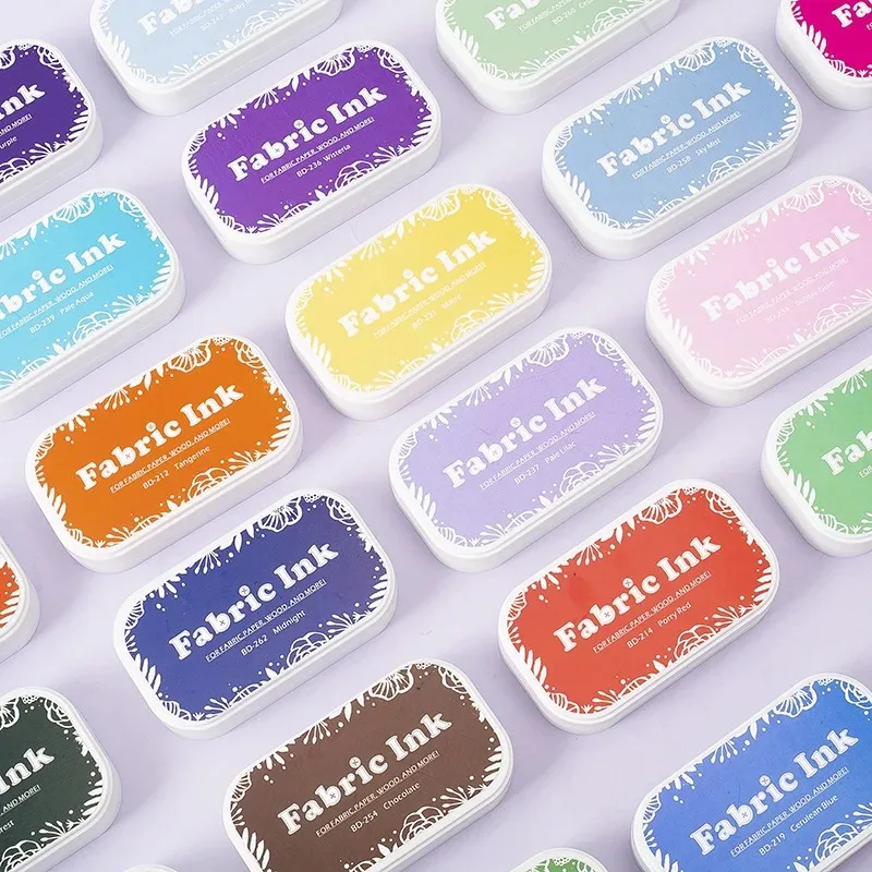 Colorful Fabric Ink Pad Stamps for DIY Crafts on Paper Wood