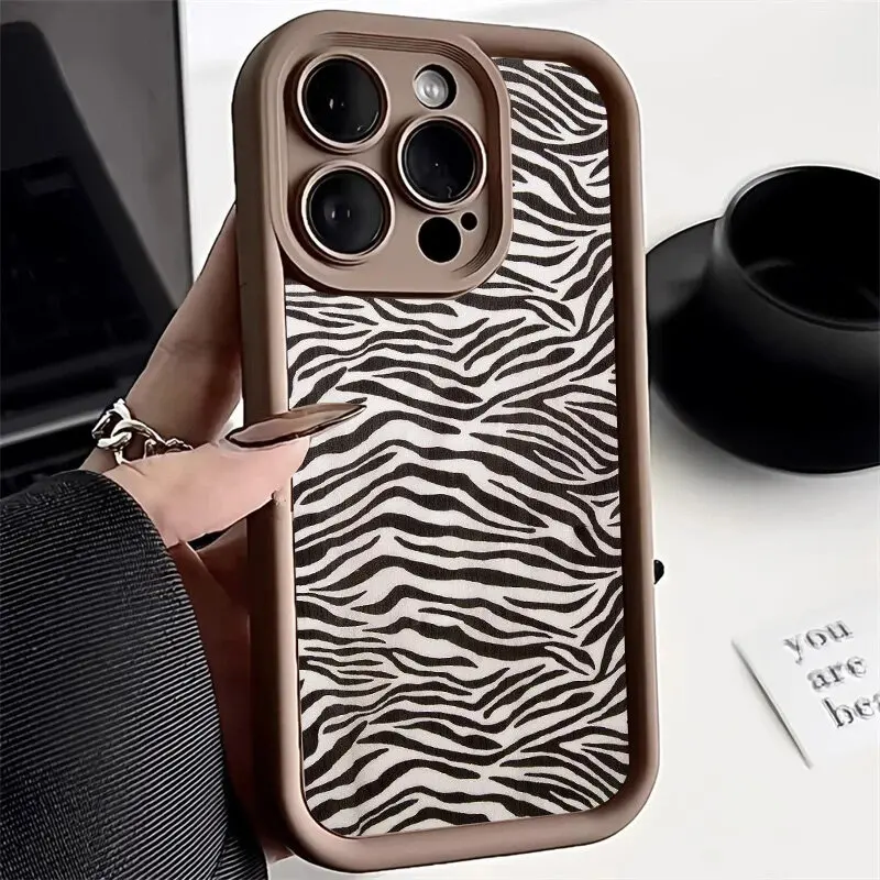 Retro Trendy Black Leopard Print Silicone Phone Case - Soft Back Cover