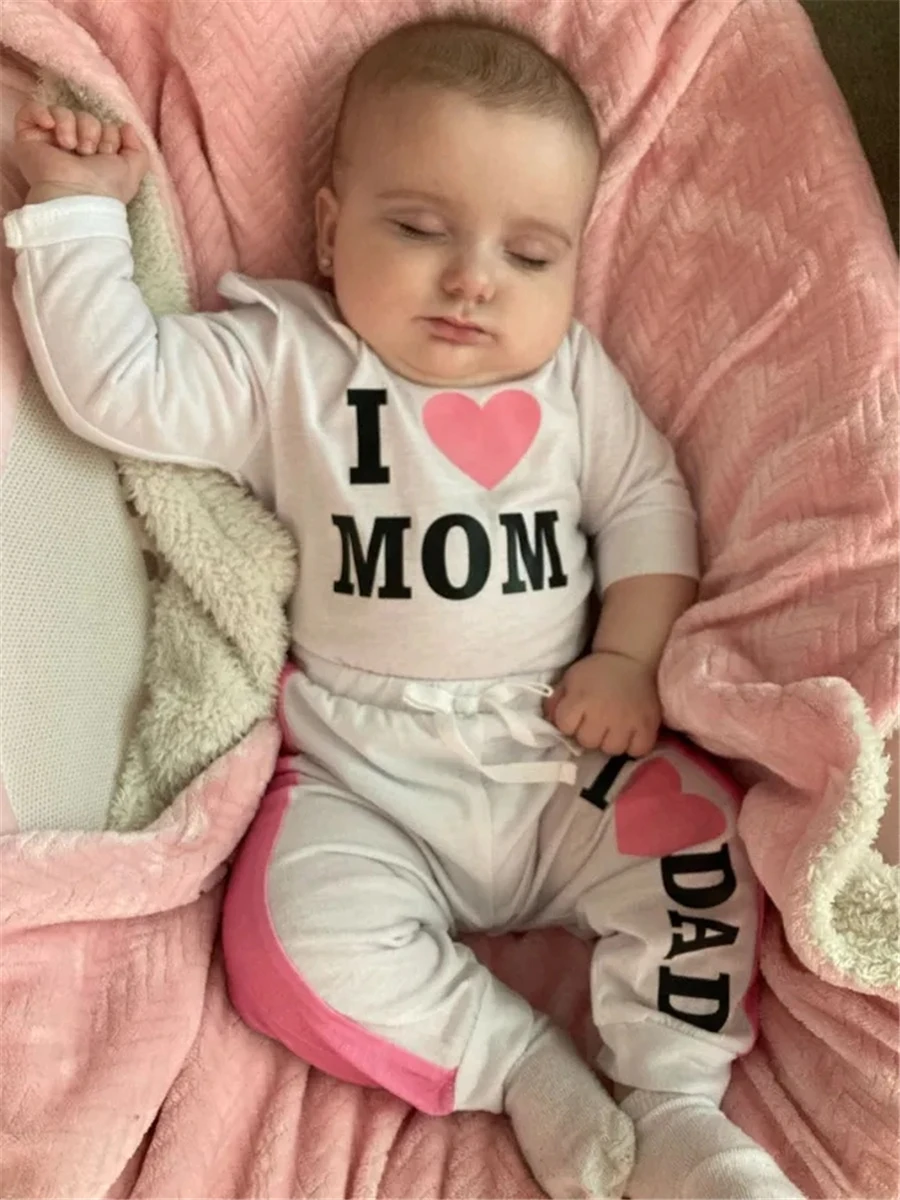 2PCS Baby Girl Bodysuit & Pants Set 3