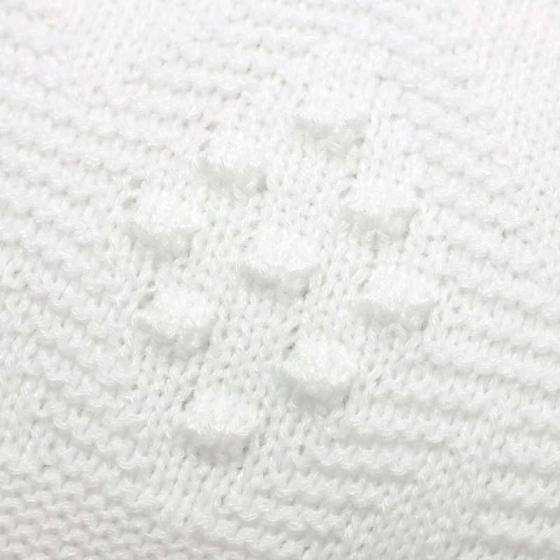Plain Rhombus Pattern 0-24 Months Newborn Boys & Girls Security Blankets Knitwear Acrylic Baby Swaddle Wraps Soft Infant Blanket 5