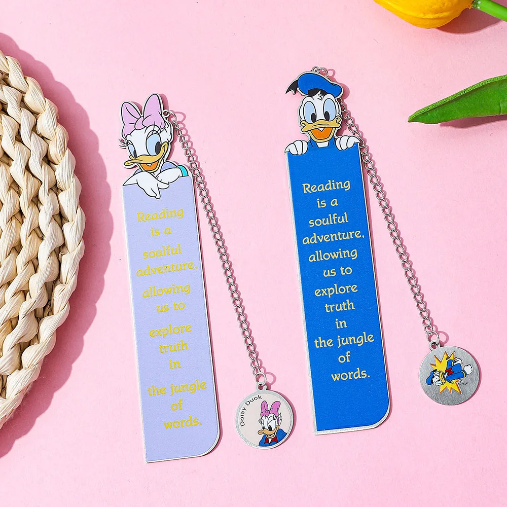 Metal bookmark stationery supplies for book lovers Mickey Minnie patterned text bookmark made of stainless steel