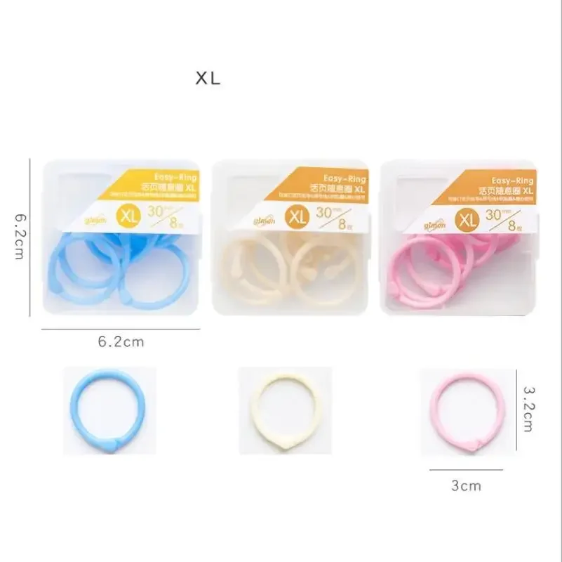 1 Box Creative Plastic Multi-Function Circle Ring Office Binding Supplies Albums Loose-Leaf Colorful Book Binder Hoops