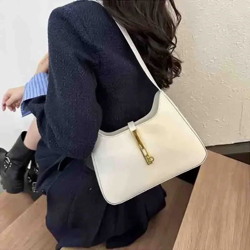 Luxury PU Leather Shoulder Bag for Women Casual Solid Color Design Handbags Brand Purse 2026 Fashion Shopper Clutch Women's Bags