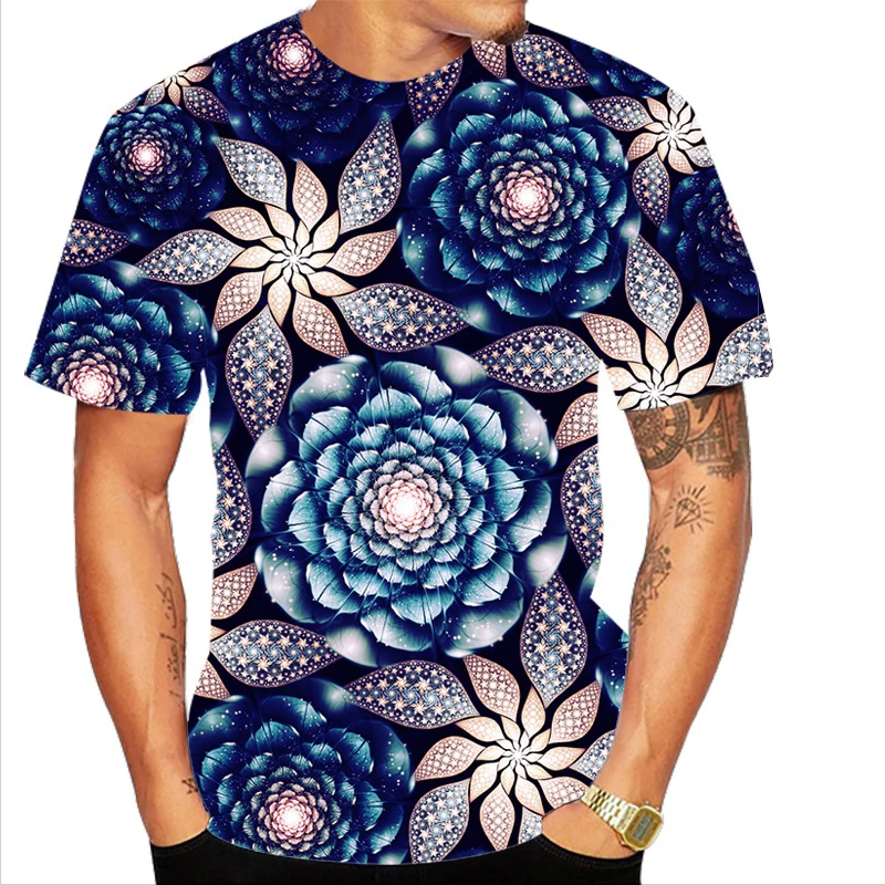 

Men's Geometric 3D Three-dimensional Fractal Digital Printing Shirt Summer Fashion Fun Casual Fashion Short-sleeved T-shirt