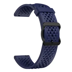 22mm Sport Breathable Silicone Smartwatch Band Bracelet for 22mm Universal (Midnight Blue)