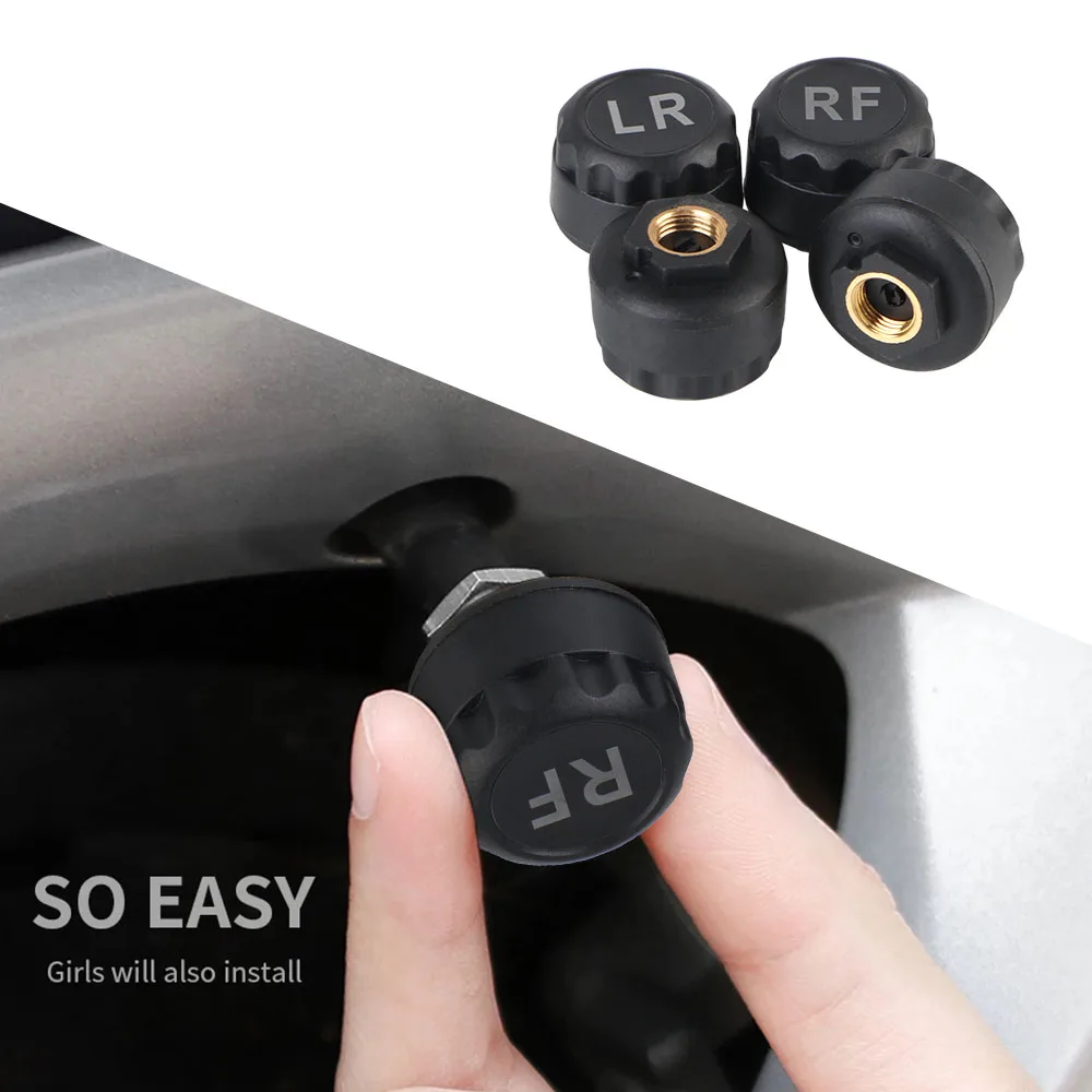 Sensores de Alarma de Seguridad para Automóviles, TPMS para Automóviles, Sistema de Alarma de Presión de Neumáticos Digi