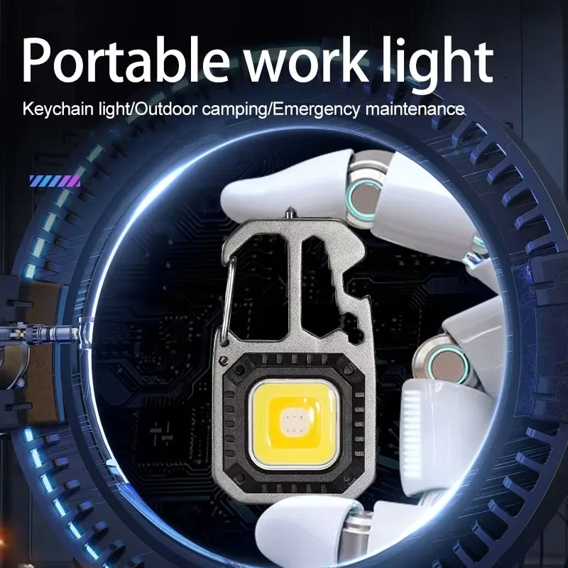 Ultimate COB Keychain Rechargeable LED Work Light - 8 Modes, High Lumens, Portable