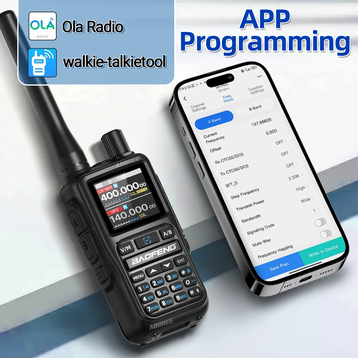 Walkie Talkie Baofeng 5R MINI APP Programming Multi Band Wireless One Key Copy Frequency Outdoor Hiking Type-C Ham Radio