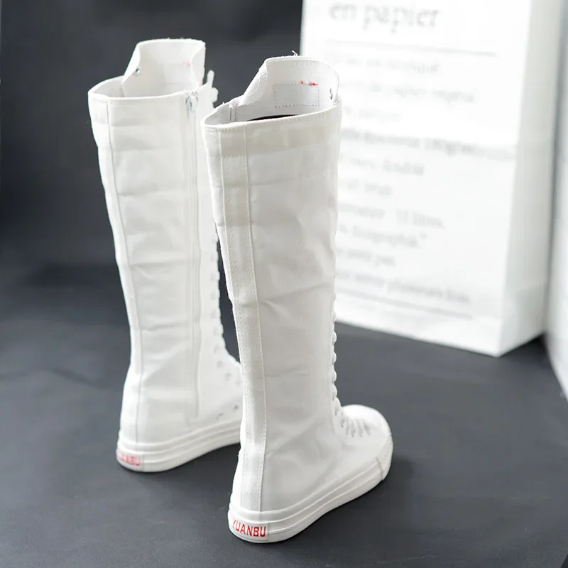 Canvas Knee High Boots Detail