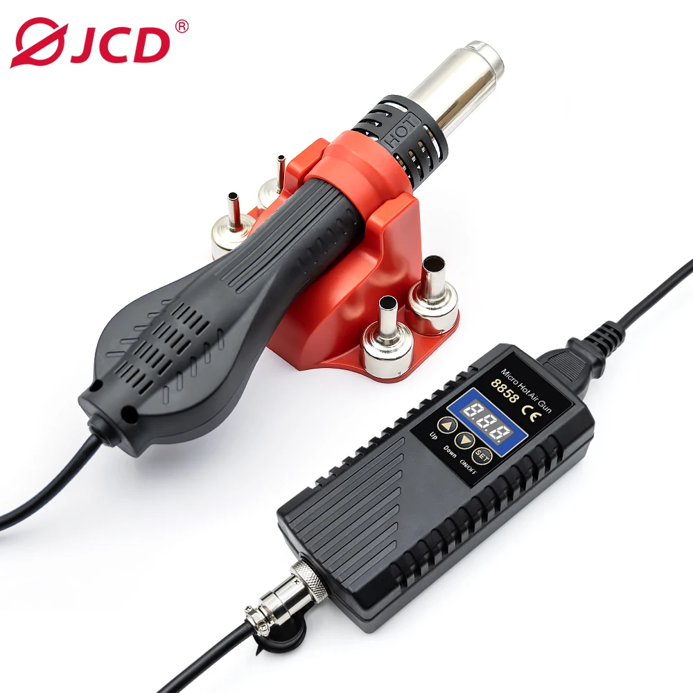 JCD 8858A Hot Air Gun 750W BGA Digital Display Temperature Adjustable Hair Dryer Soldering Heat Gun For SMD SMT Welding Repair 6