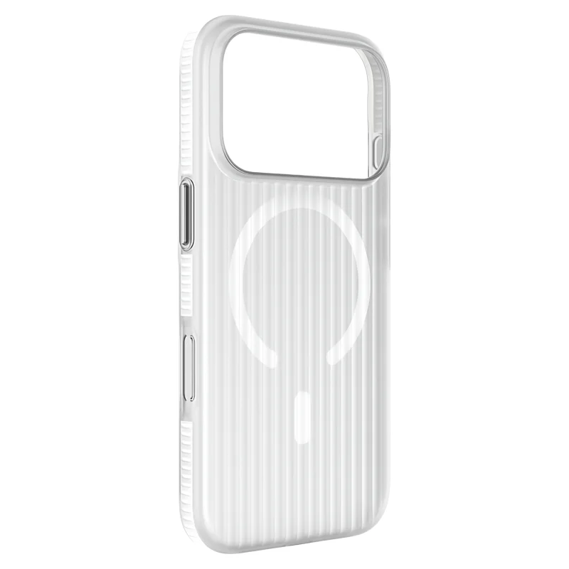 Luxury Grating Magsafe PC Back Phone Case with Skin-Friendly Feel and Wireless Charging Compatibility