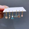 New Arrival Colorful Crystal Fairy Tales Hoop Earrings Set for Women Gold Color Huggies Jewelry 2