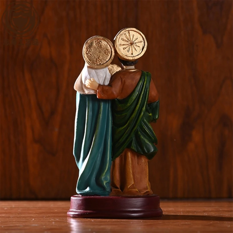 Holy Family Decorations Resin Decorative Sculpture Christmas Decorative Ornament for Living Room Bedroom or Study