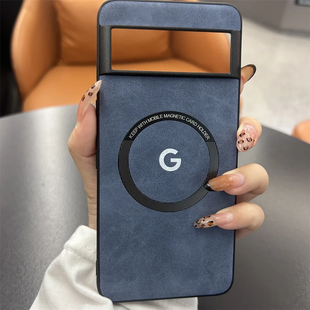 Premium MagSafe Leather Case - Soft, Shockproof, Magnetic Wireless Charging Back Cover