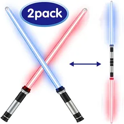 1/2 pçs sabre de luz laser menino gril brinquedos cosplay arco brinquedo duplo sabre luz espada brinquedos com som laser presentes natal