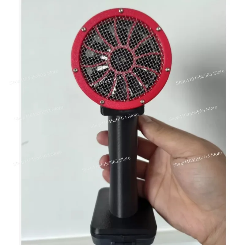 64mm 초고출력 폭력적인 2kg-2.3kg 추력 먼지 제거 야외용 팬, 레드 및 블랙 색상 구성, 배터리 없음