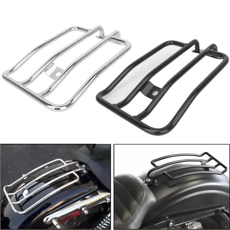 Motorcycle Chrome Black Rear Fender Luggage Rack Support Shelf Solo Seat For Harley XL Sportsters Iron 48 883 XL1200 2004-