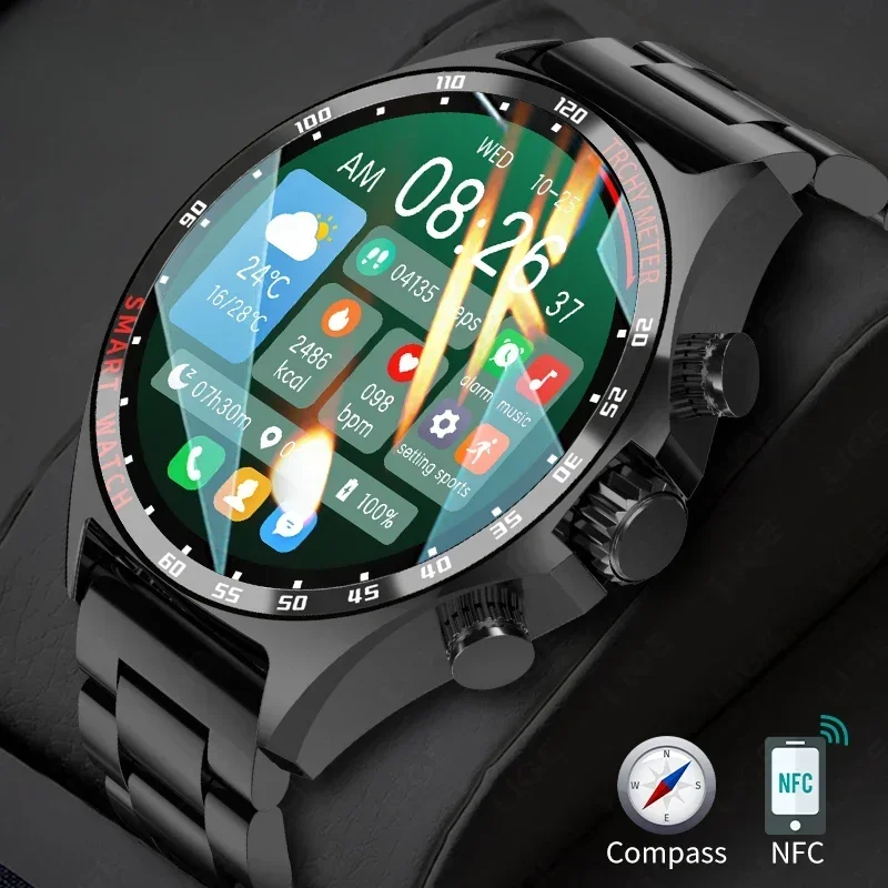 

2024 New GPS Smart Watch Men Outdoor Compass Sports Fitness Bracelet Bluetooth Call Clock Waterproof Smartwatch For Android IOS