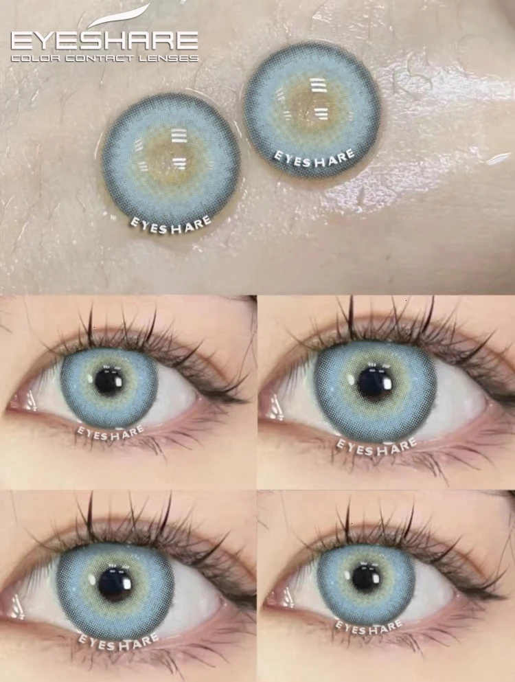 Vibrant Multicolored Yearly Blue & Green Eye Enhancement Lenses - 2 Pack