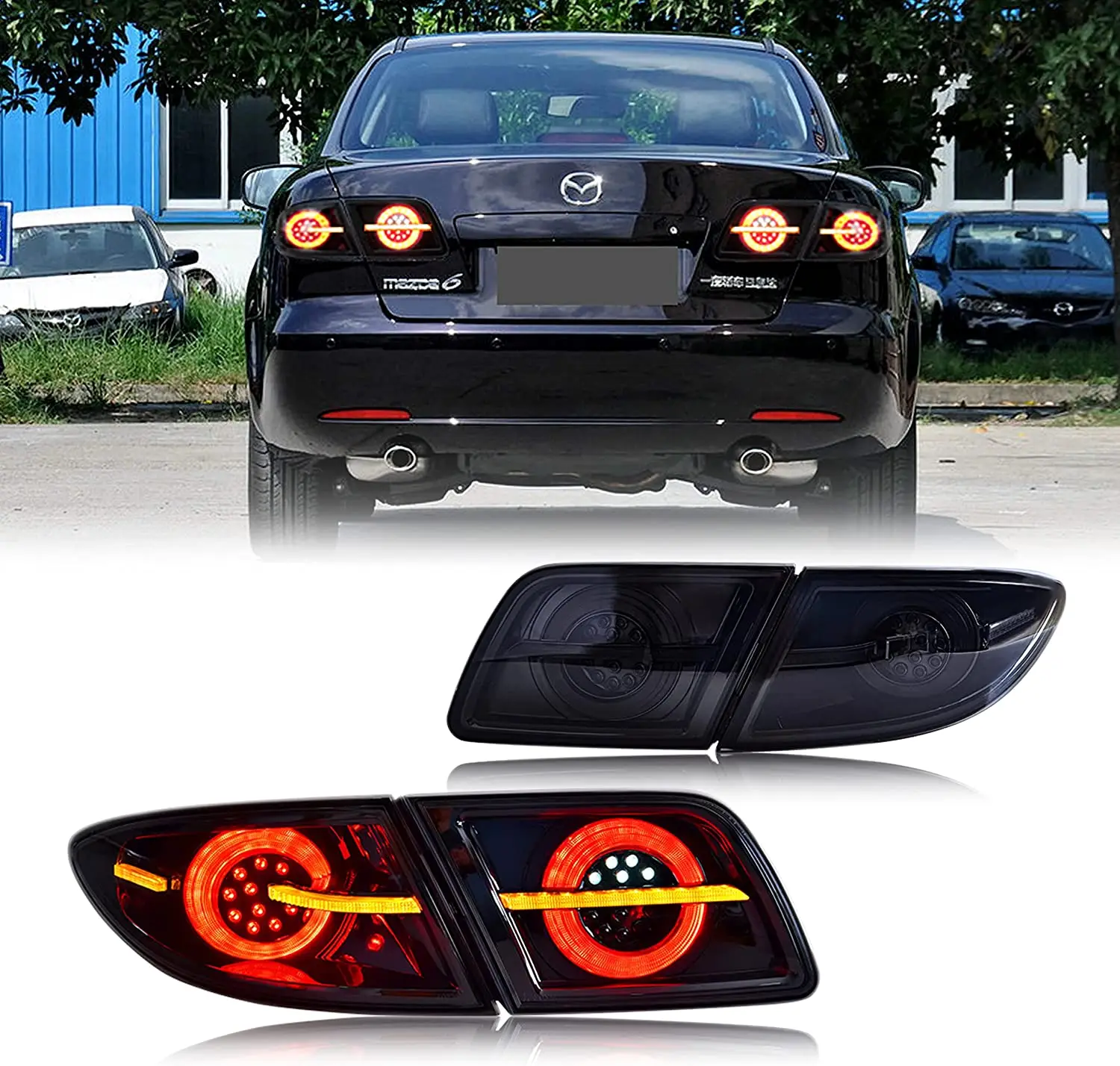 linse Gå glip af Donation LED Tail Lights for Mazda 6 2003 -2015 With The Start Up Animation With The  Sequential Turn Signal Rear Lamp - AliExpress