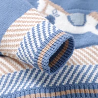 Barboteuse bleue en tricot à manches longues pour bébé, combinaisons pour nouveau-né garçon, combishort d'automne et d'hiver, tenues unisexes pour nourrissons, Costumes une pièce pour enfants 5