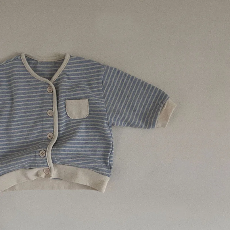 New Baby Casual Striped Cardigan Cotton Children Long Sleeve Jacket For Boys Girls Coat Infant Spring Clothes