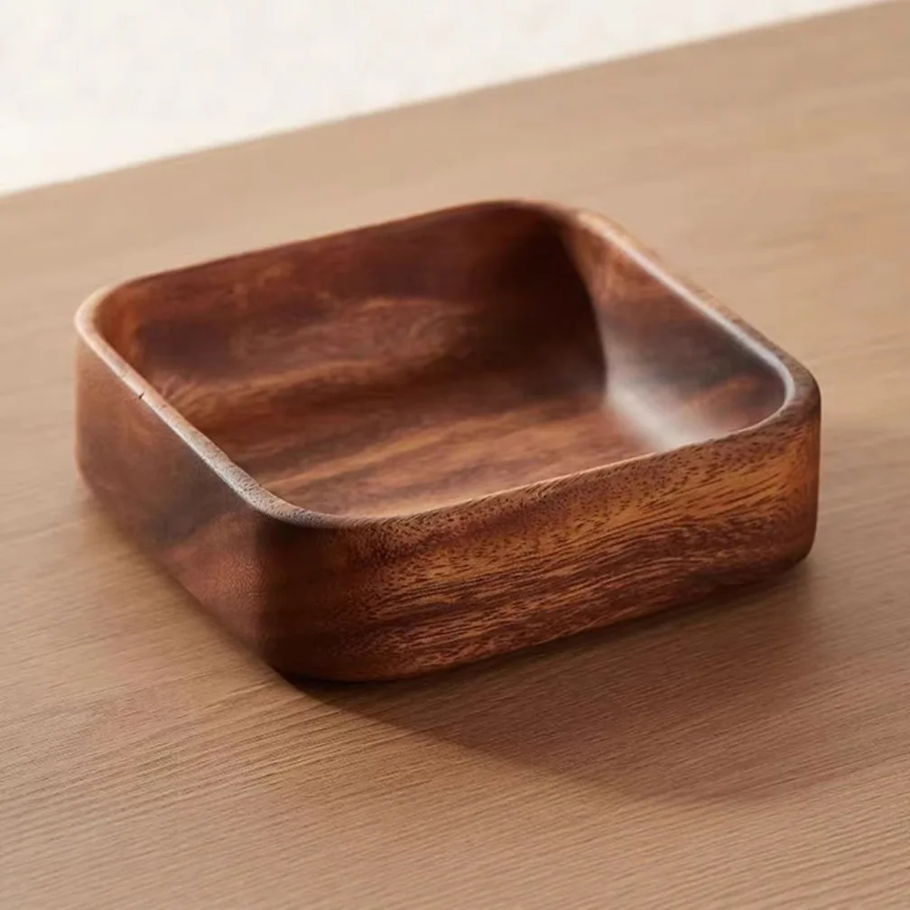 Walnut wood Dim sum tray pastry nut small square bowl dry fruit tray storage box solid wood fruit tray wood tray