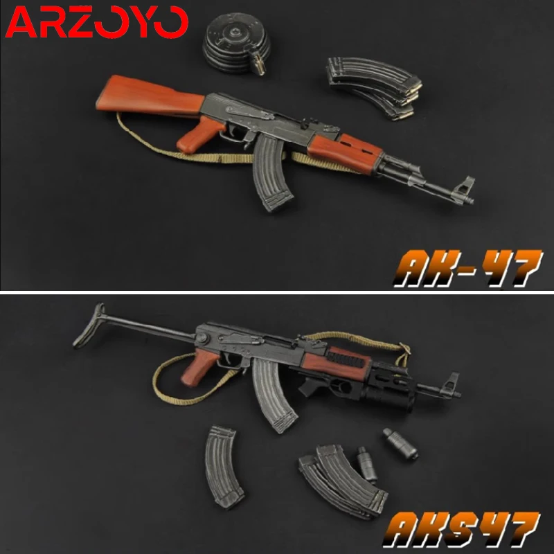 ZYTOYS ZY2008 1/6 AK47 AKS47 Rifle Gun Model Plastic Scene
