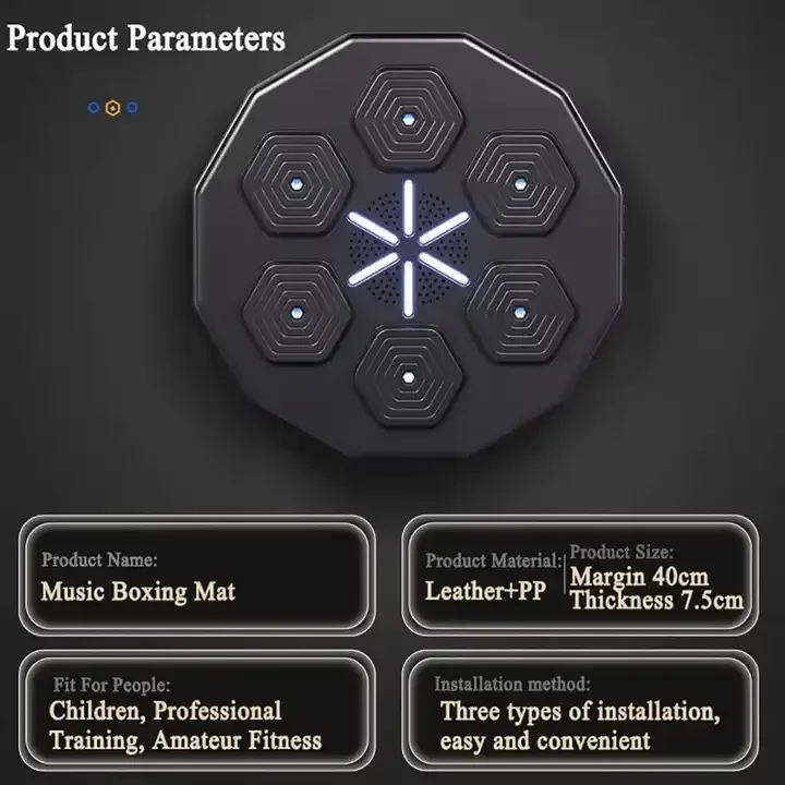 Music Boxing Machine Wall Mounted Smart Bluetooth Trainer Electronic Boxing Target Workout Punching Equipment Portable Equipment music boxing trainer