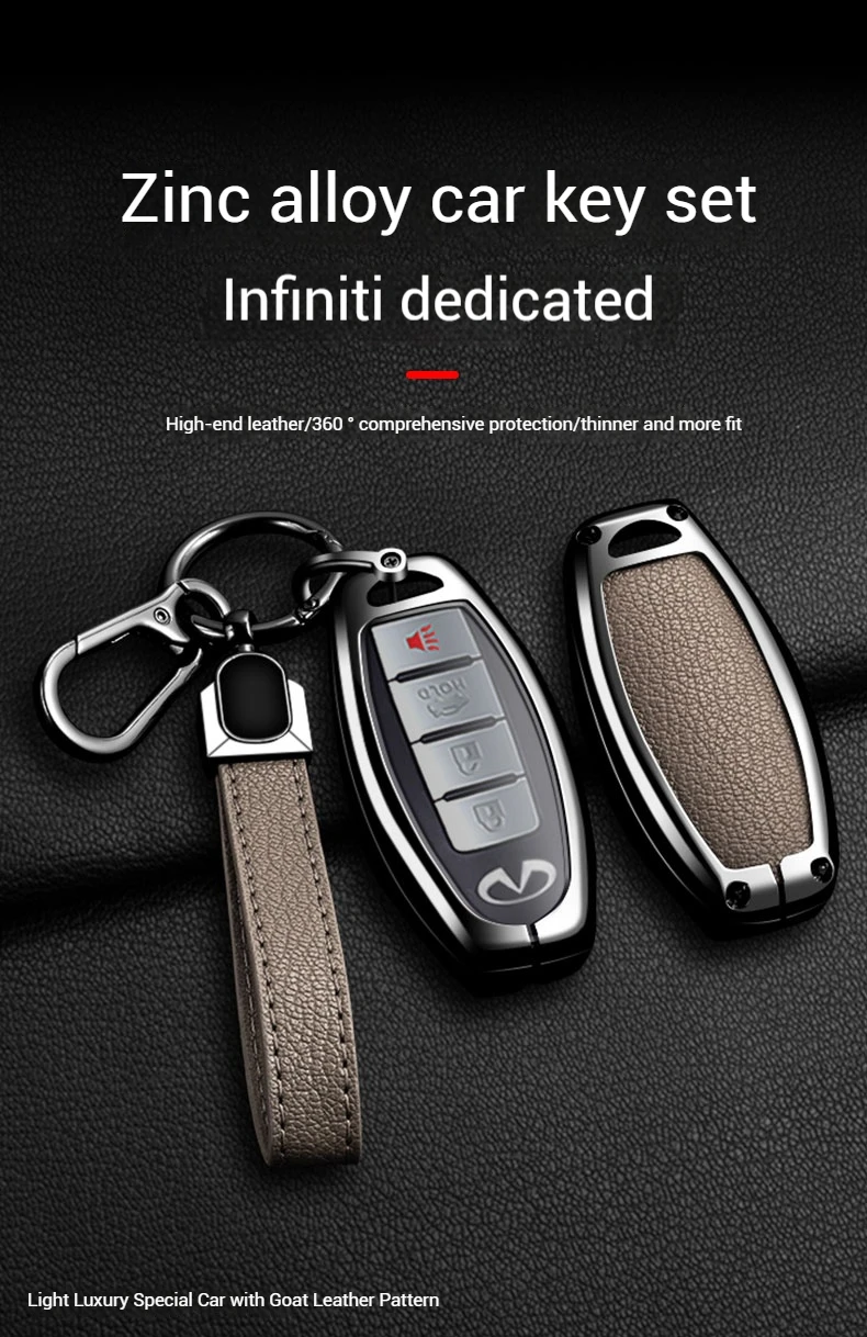 Zinc Alloy Car Remote Key Full Cover Case Fob For Infiniti Q50 Q60 Q70 QX50 QX60 QX70 G25 EX FX JX35 FX25 FX35 EX35 FX37 JX35 – Detail 3