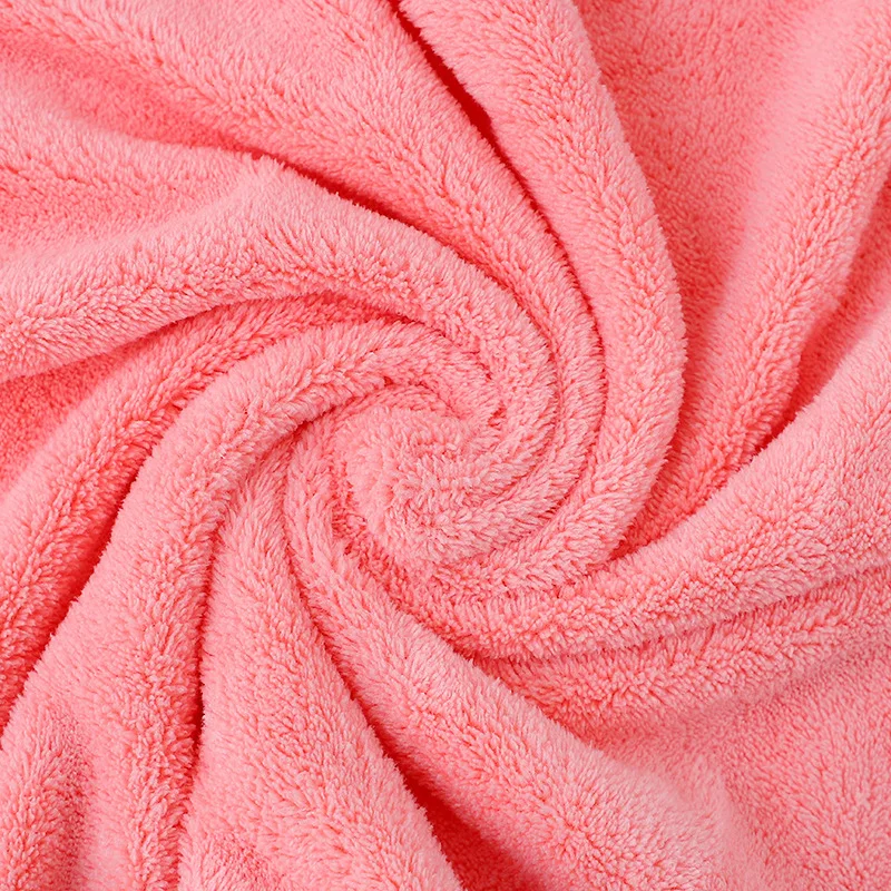 Grey Pink Solid Color Coral Fleece Thickened Towel Set Soft Absorbent Bath Towels for Home Gym Face Washing Soft Towels Set 6