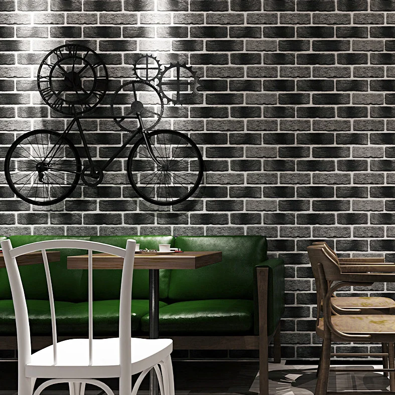 Nostalgic 3D three-dimensional antique brick pattern wallpaper Cafe Bar Restaurant green brick red brick wallpaper cartoon cartoon sticker book educational three dimensional cartoon quiet book antique landscape pomelo sisters