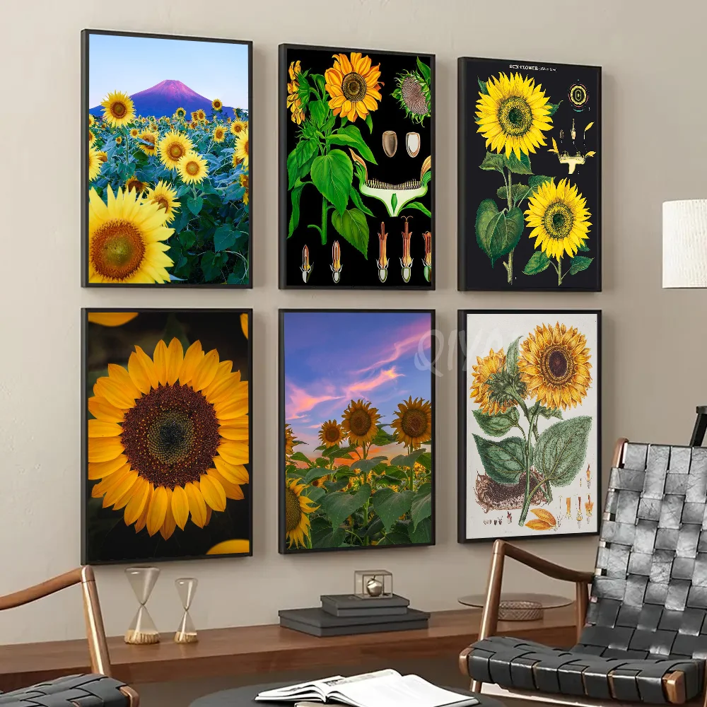 

Flower Sunflower Art Poster Paper Print Home Living Room Bedroom Entrance Bar Restaurant Cafe Art Painting Decoration