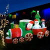 Christmas Decoration Inflatable Train Santa Claus Snowman Length 8.8ft Inflatable Toys with LED Lights Outdoor Garden Ornament 2