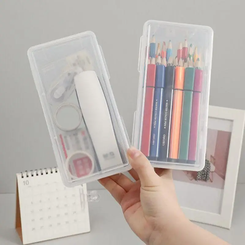 Pencil Case 1PC Transparent Plastic Large Capacity
