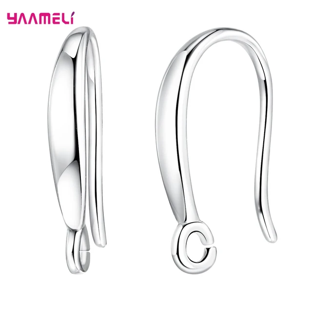 Genuine Real Solid 925 Sterling Silver Earring Hooks Franch Ear Wire Clip  Settings Making Earrings Jewelry Findings Components
