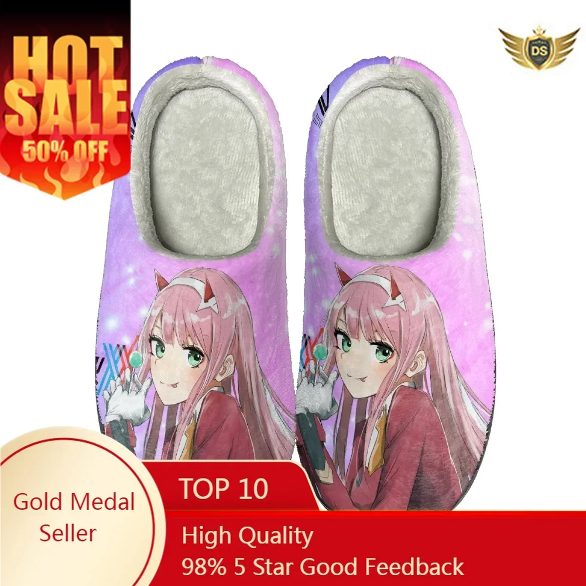 DARLING in the FRANXX Winter Men Flats Slippers Anime Casual Cozy Couple Cotton Slipper Warm Indoor Floor Shoes Zapatillas Mujer